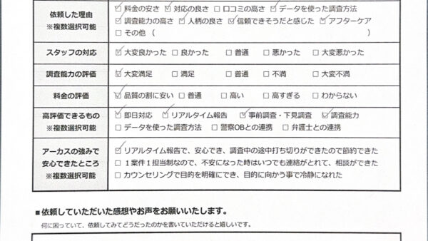 マッチングアプリで知り合った男性の自宅で不貞行為を行った妻の浮気調査